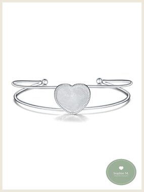 Sterling Silver Locket Bracelet Custom Photo Heart Personalized